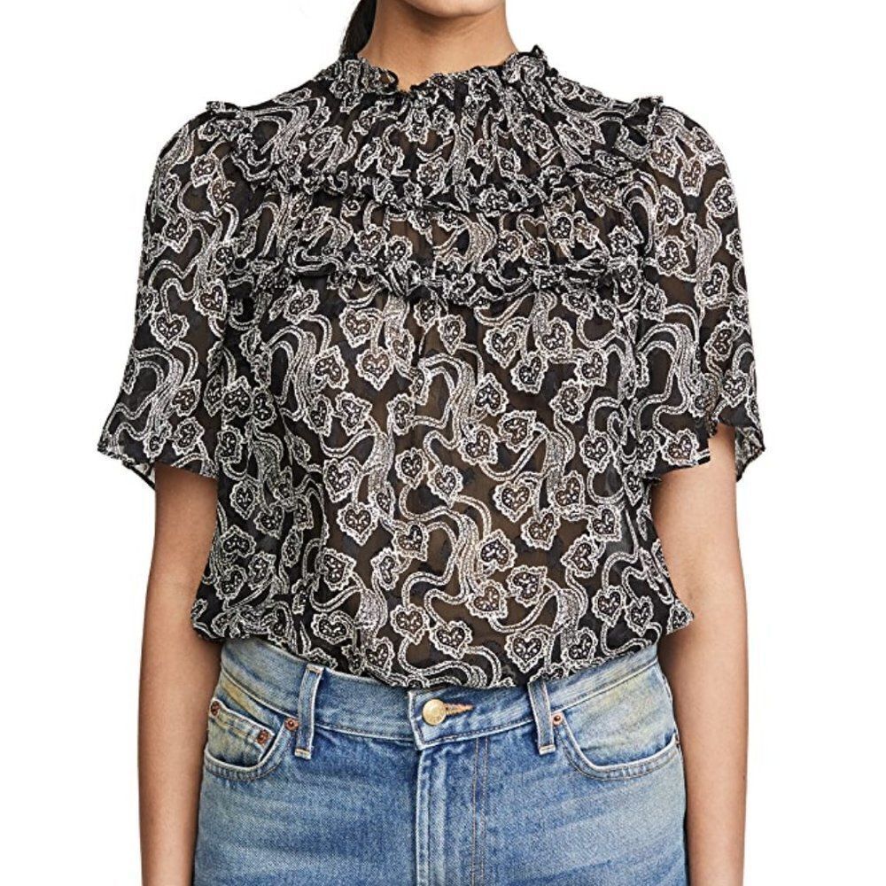 Rebecca Taylor Celia Silk Blend Blouse - NEW